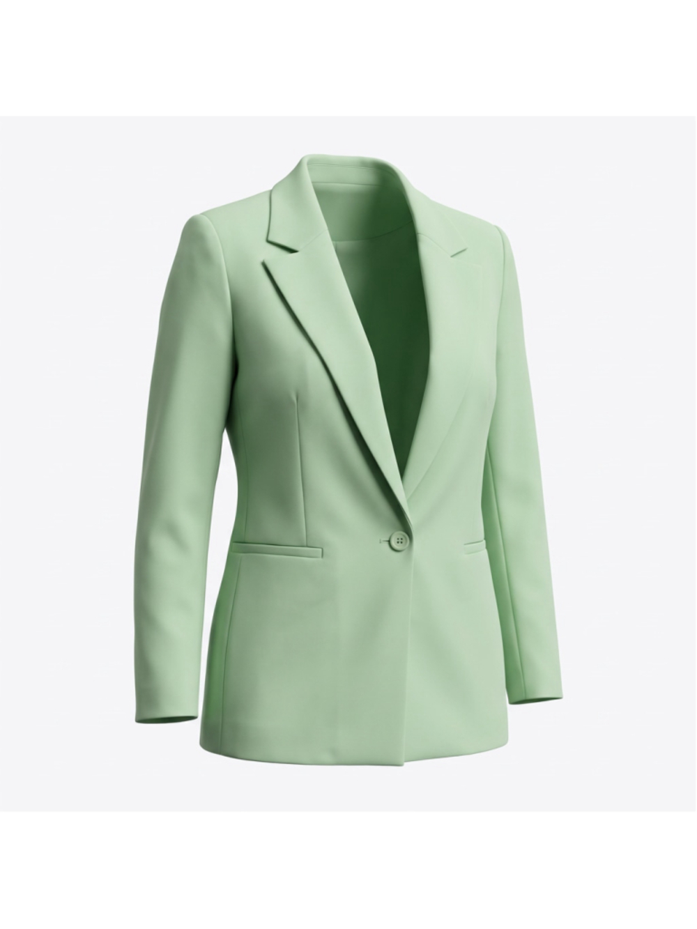 Alice + Olivia Denny Single Breasted Notch Collar Boyfriend Blazer Sage Green Si